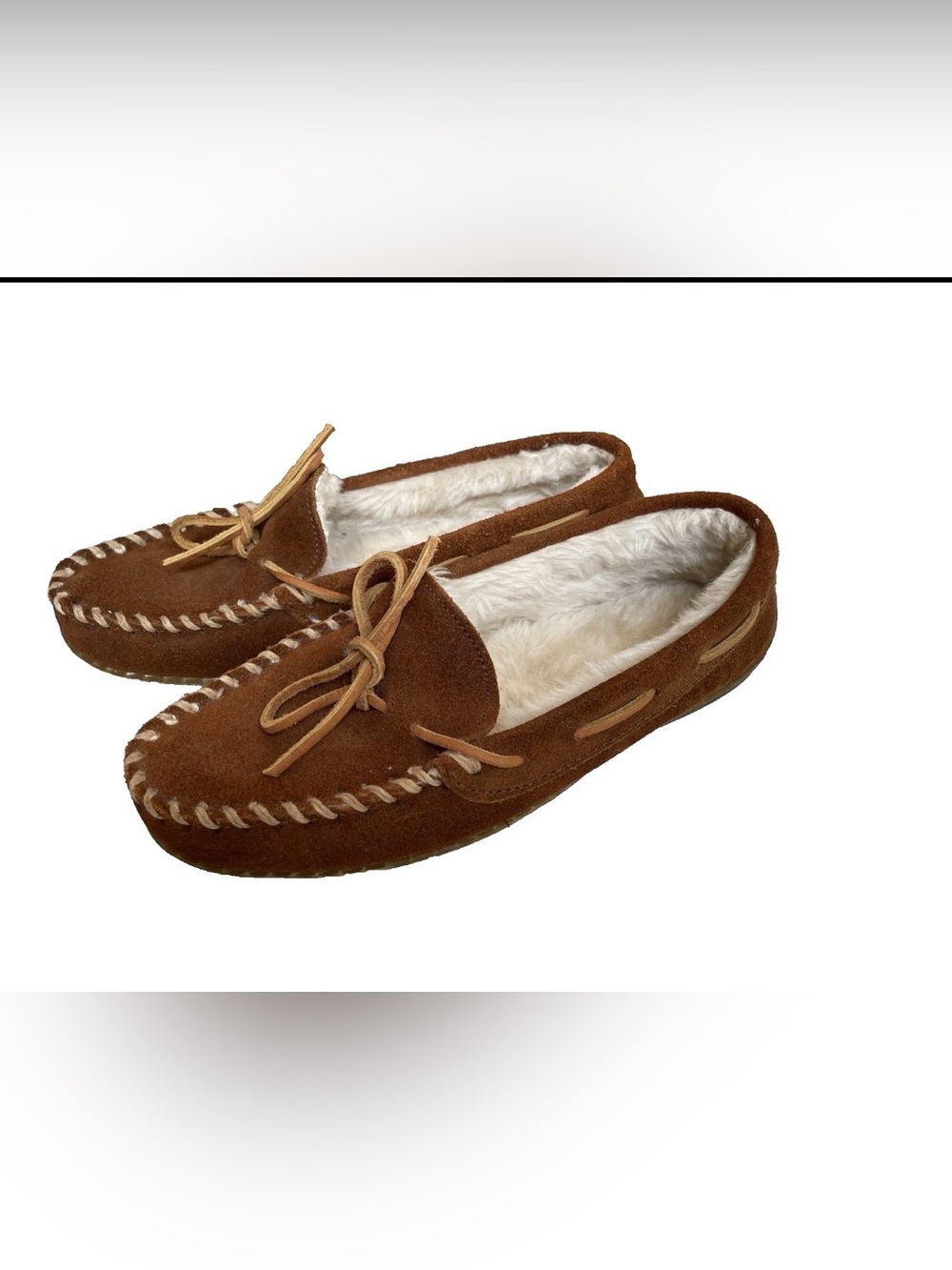 Minnetonka Cally Brown Suede Cottagecore Moccasin Vintage-Like Slippers Size 6